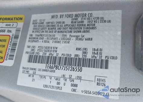 2018 Ford Mustang Gt from USA, damaged, VIN 1FA6P8CF7J5126550